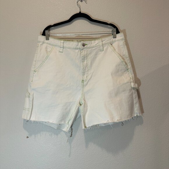 Wild Fable High-Rise Utility Shorts – White with Green Stitching - Picture 2 of 8